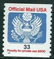 Great Seal - 33 - No C United States Postage Stamp | Official Mail