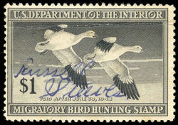 Snow Geese - Black - Void After June 30, 1948 United States Postage Stamp | Migratory Bird Hunting - Duck Stamp - Department of Agriculture