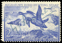Harlequin Ducks - Blue - Void After June 30, 1953 United States Postage Stamp | Migratory Bird Hunting - Duck Stamp - Department of Agriculture