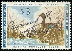 Mallard Brood - Void After June 30, 1962 United States Postage Stamp | Migratory Bird Hunting - Duck Stamp - Department of Agriculture