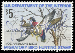Wood Duck - Void After June 30, 1975 United States Postage Stamp | Migratory Bird Hunting - Duck Stamp - Department of Agriculture