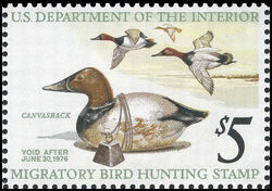 Canvasback - Void After June 30, 1976 United States Postage Stamp | Migratory Bird Hunting - Duck Stamp - Department of Agriculture