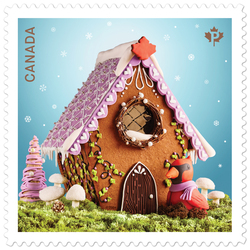 Gingerbread Birdhouse Canada Postage Stamp | Gingerbread Houses - Christmas