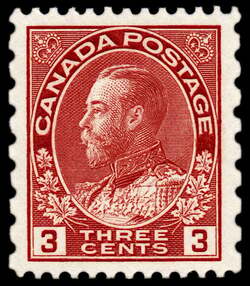 King George V - Carmine Canada Postage Stamp