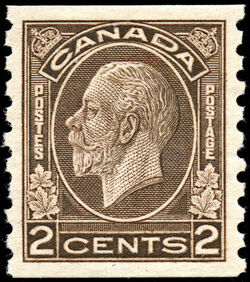 King George V - Black Brown - Horizontal Imperforate Canada Postage Stamp