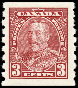 King George V - Dark Carmine - Horizontal Imperforate Canada Postage Stamp