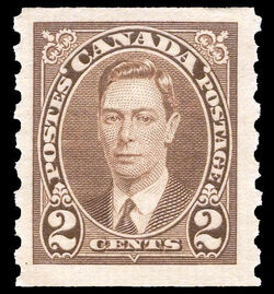 King George VI - Brown - Horizontal Imperforate Canada Postage Stamp