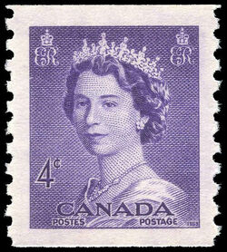 Queen Elizabeth II - Violet - Horizontal Imperforate Canada Postage Stamp