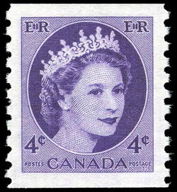 Queen Elizabeth II - Violet - Horizontal Imperforate Canada Postage Stamp