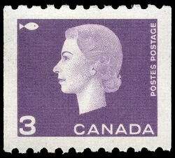 Queen Elizabeth II - Purple - Vertical Imperforate Canada Postage Stamp
