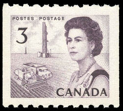 Queen Elizabeth II, Prairie Scene - Horizontal Imperforate - DF - DEX Canada Postage Stamp | Centennial Issue