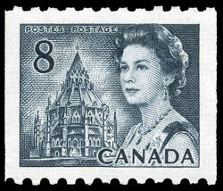 Queen Elizabeth II, Library Of Parliament - Horizontal Imperforate - F - PVA Canada Postage Stamp | Centennial Issue