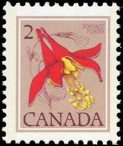 Western Columbine, Aquilegia Formosa - DF / DF Canada Postage Stamp