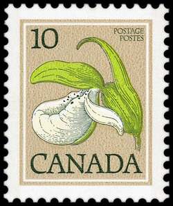 Sparrow's Egg Lady's Slipper, Cypripedium Passerinum - DF / LF Canada Postage Stamp