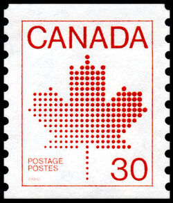 Maple Leaf - Red - Horizontal Imperforate Canada Postage Stamp | Maple Leaf