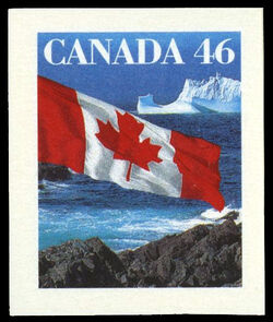 Flag Over Iceberg - Imperforate - SA Canada Postage Stamp | Canadian Flag