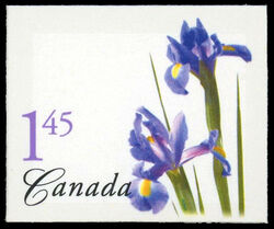 Purple Dutch Iris - Imperforate - 3mm Tagging Canada Postage Stamp | Flowers