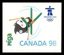 Miga - Rounded Tips Canada Postage Stamp | Vancouver 2010 Winter Games Mascots and Emblems