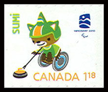 Sumi - Rounded Tips Canada Postage Stamp | Vancouver 2010 Winter Games Mascots and Emblems