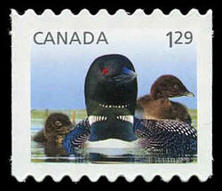 Loon - Baby Wildlife - Die Cut 9.2 Canada Postage Stamp | Baby Wildlife - Definitives