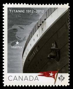 Titanic 1912-2012 - Upper Right - SA Canada Postage Stamp | Centennial of the Sinking of the Titanic