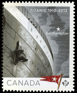 Titanic 1912-2012 - Upper Left - SA Canada Postage Stamp | Centennial of the Sinking of the Titanic