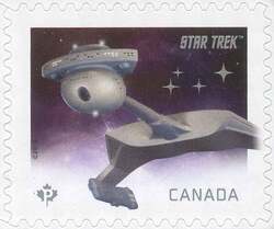 Klingon Battle Cruiser - Star Trek - Full Perf Canada Postage Stamp | Star Trek