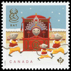 Peak At Upper Left - WA Canada Postage Stamp | Chinese New Year