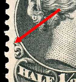 Queen Victoria - Large Queen - Black - Spur in Scroll Left of H Canada Postage Stamp