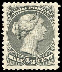 Queen Victoria - Large Queen - Grey Black Canada Postage Stamp