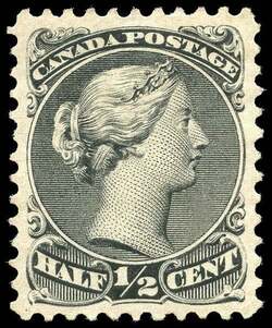 Queen Victoria - Large Queen - Black - Bothwell Paper Canada Postage Stamp