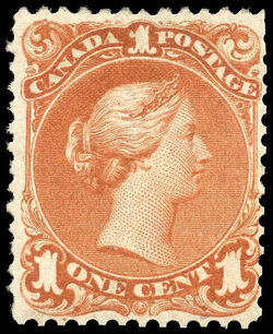 Queen Victoria - Large Queen - Brown Red - Watermarked - Bothwell Paper Canada Postage Stamp