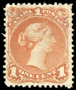 Queen Victoria - Large Queen - Brown Red - Thin Paper Canada Postage Stamp