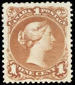 Queen Victoria - Large Queen - Brown Red - Soft White Blotting Paper Canada Postage Stamp