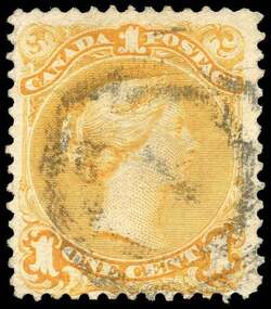Queen Victoria - Large Queen - Yellow - Second Printing Canada Postage Stamp