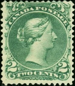 Queen Victoria - Large Queen - Emerald Green Canada Postage Stamp