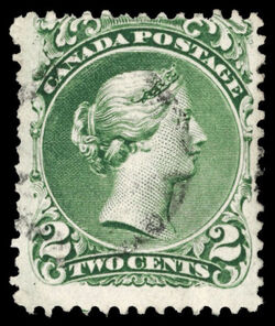 Queen Victoria - Large Queen - Green - Bothwell Paper Canada Postage Stamp