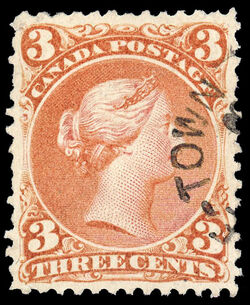 Queen Victoria - Large Queen - Red - Soft White Blotting Paper Canada Postage Stamp
