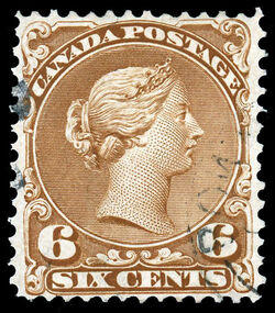Queen Victoria - Large Queen - Brown Canada Postage Stamp