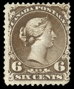 Queen Victoria - Large Queen - Dark Brown - Bothwell Paper Canada Postage Stamp