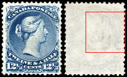 Queen Victoria - Large Queen - Blue - Watermarked - Bothwell Paper Canada Postage Stamp