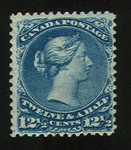 Queen Victoria - Large Queen - Blue - Balloon Flaw Canada Postage Stamp