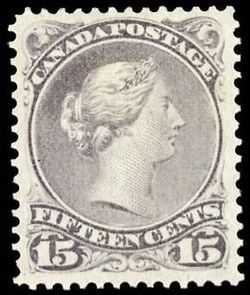 Queen Victoria - Large Queen - Grey Violet - Perf 11.5 X 12 Canada Postage Stamp