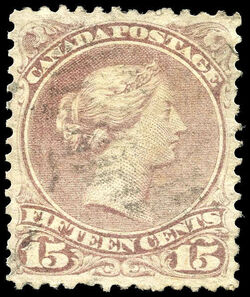 Queen Victoria - Large Queen - Red Lilac Canada Postage Stamp