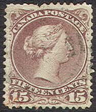 Queen Victoria - Large Queen - Grey Violet - Thin Paper Canada Postage Stamp