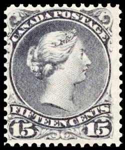 Queen Victoria - Large Queen - Grey Violet - Cracked Plate Canada Postage Stamp
