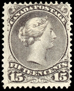 Queen Victoria - Large Queen - Grey Violet - Bothwell Paper Canada Postage Stamp