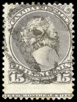Queen Victoria - Large Queen - Grey Violet - Imprint Copy Canada Postage Stamp