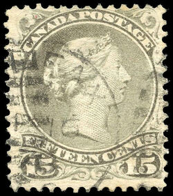 Queen Victoria - Large Queen - Green Grey - Perf 11.5 X 12 Canada Postage Stamp