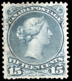 Queen Victoria - Large Queen - Blue Grey Canada Postage Stamp